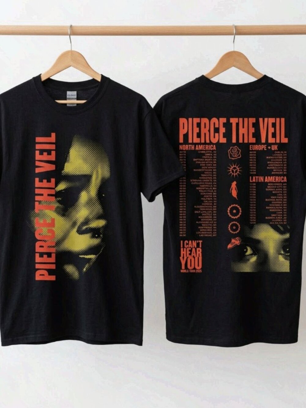 Pierce The Veil 2025 Tour Graphic Tee – I Can’t Hear You Concert Shirt Reprint
